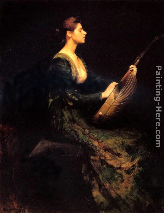 Thomas Wilmer Dewing Lady with a Lute